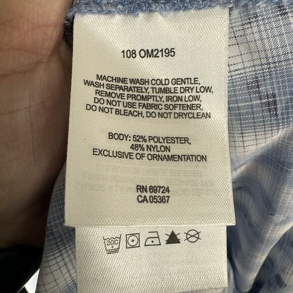 Mountain Hardwear Shirt Men L Blue Button Front Quick Dry Outdoor Active Travel - Picture 5 of 8